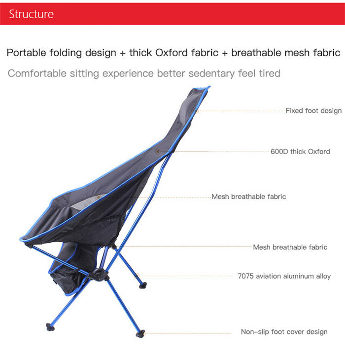 Aluminum Alloy Outdoor Leisure High Back Folding Chair