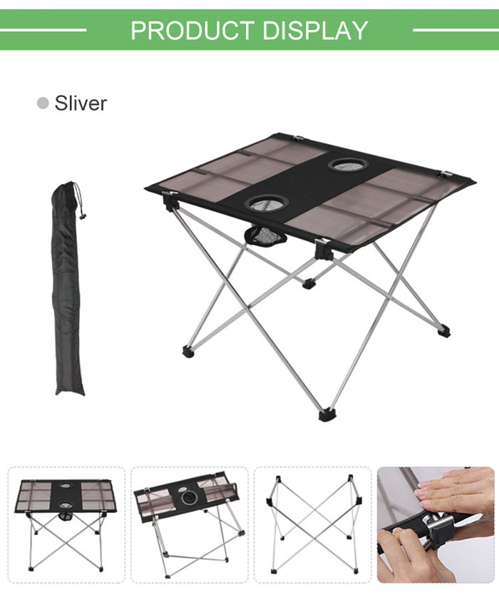 Aluminum Portable Compact Lightweight Folding Roll Up Table