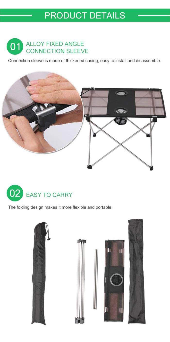 Aluminum Portable Compact Lightweight Folding Roll Up Table