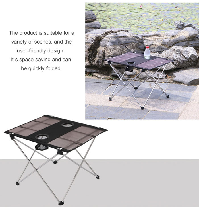 Aluminum Portable Compact Lightweight Folding Roll Up Table