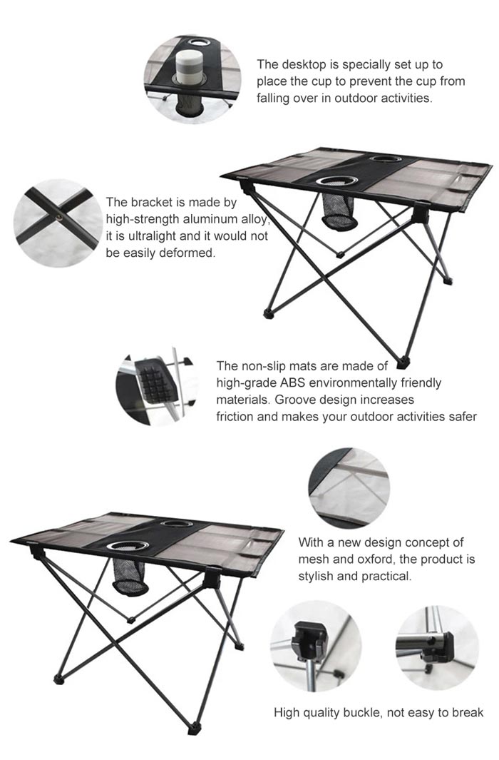Aluminum Portable Compact Lightweight Folding Roll Up Table