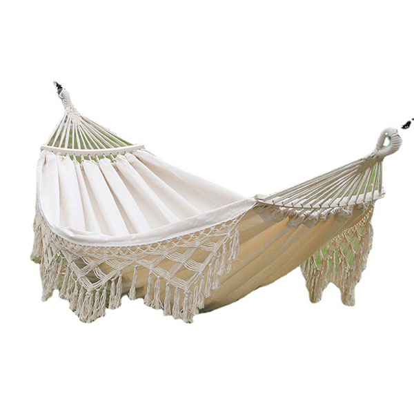 Fabric Hammock With Wooden Spread Bar HM027-1