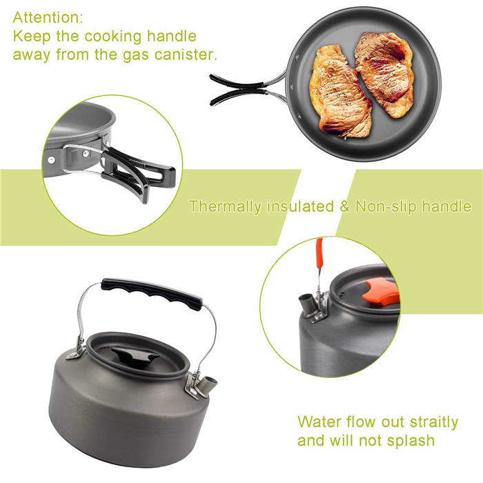 High Quality Aluminium Camping Pot Kitchen Set Cookware