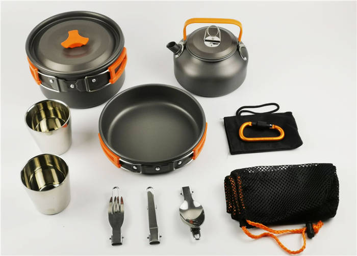 High Quality Aluminium Camping Pot Kitchen Set Cookware