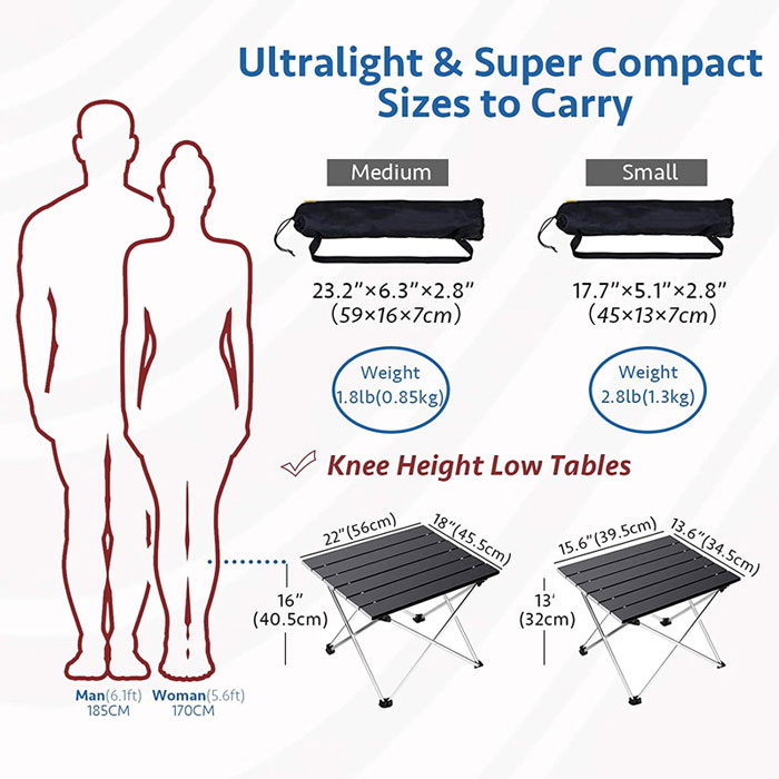 Outdoor Aluminum Alloy Light Portable Outdoor Picnic Table