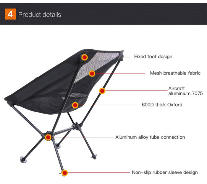 Outdoor Camping And Fishing Portable Folding Moon Chair