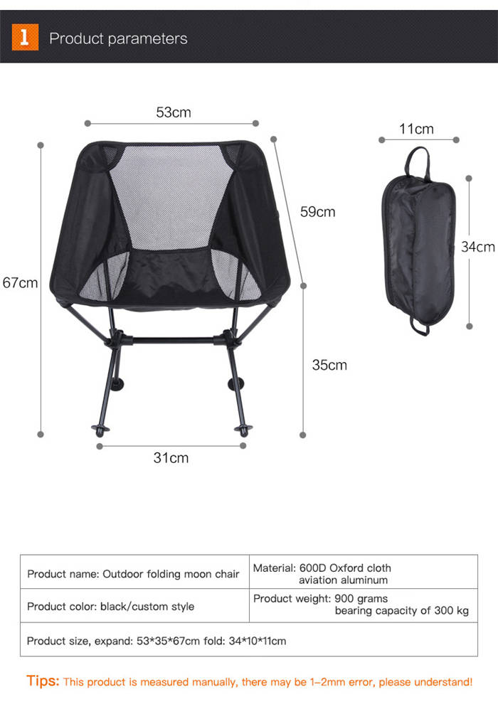 Outdoor Camping And Fishing Portable Folding Moon Chair