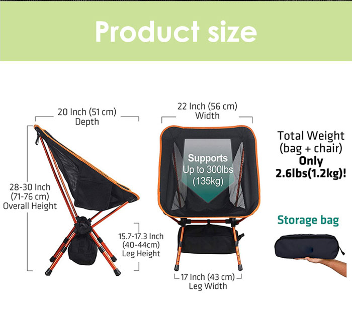 Outdoor Camping Lightweight Portable Solid Aluminum Moon Chair