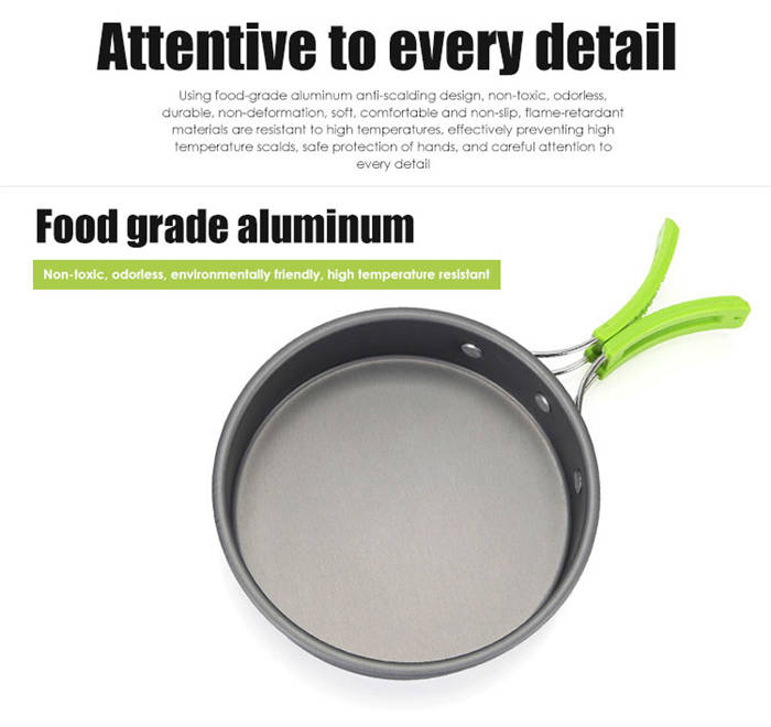 Outdoor Camping Portable Hard Anodized Aluminum Alloycookw