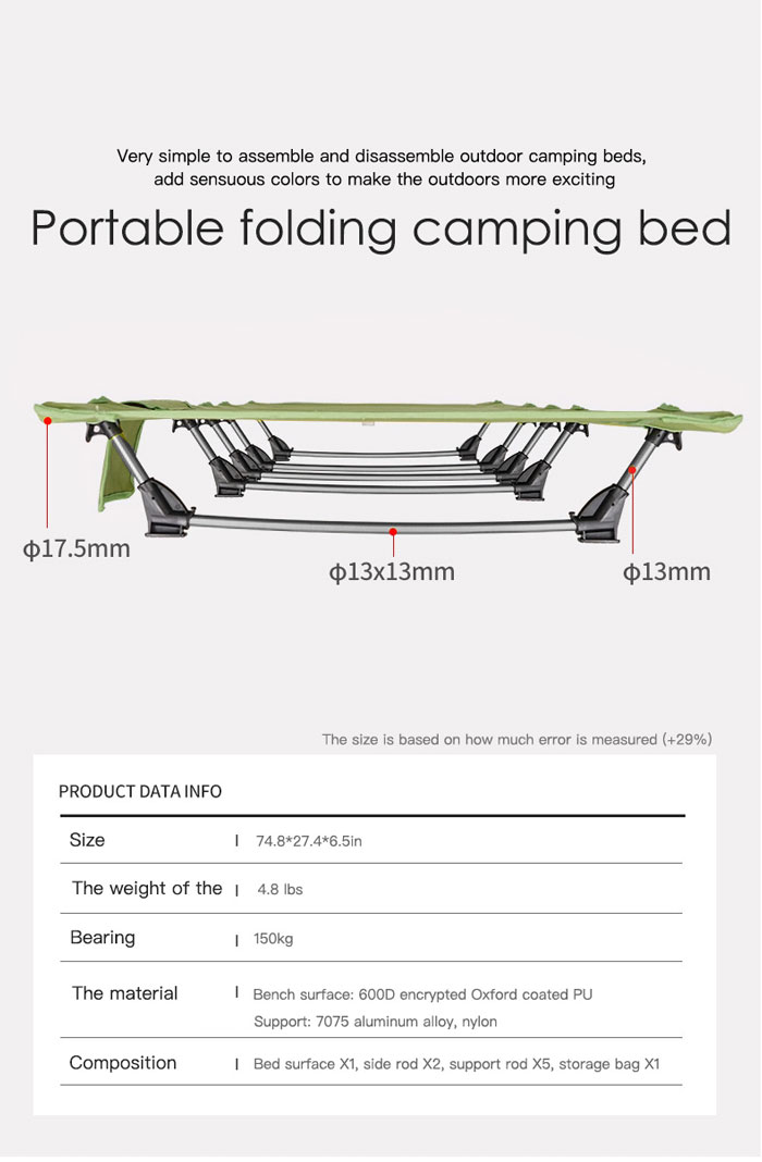 Outdoor Lightweight Portable Camping Cot