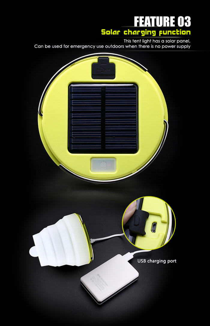 Outdoor Portable Solar Silicone Led Camping Light R