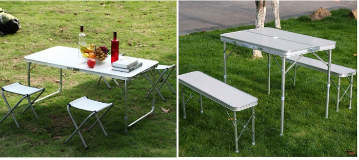 Portable Camping Adjustable Legs Aluminum Alloy Table