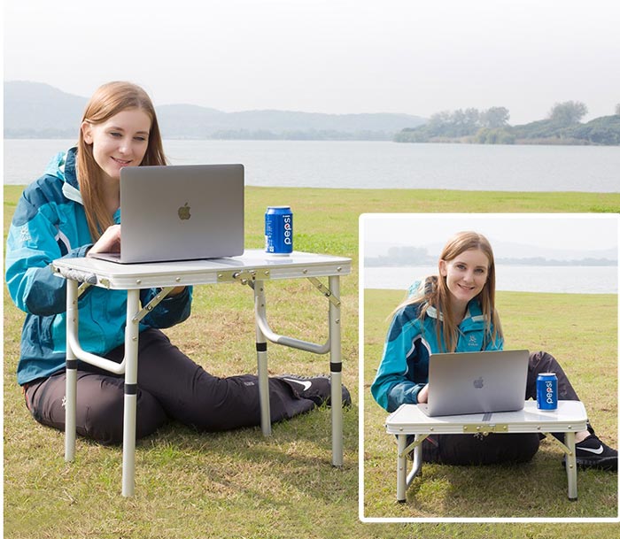 Portable Camping Adjustable Legs Aluminum Alloy Table