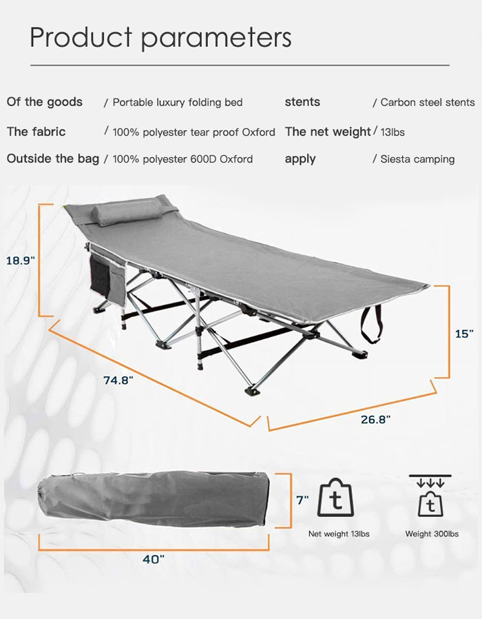 Portable Ultra-light Aluminum Alloy Camping Bed