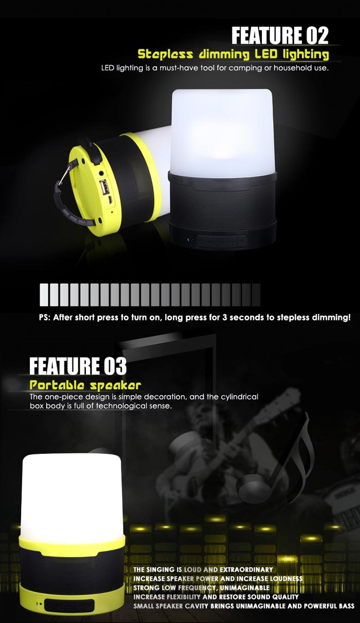 Rechargeable Audio Camp Light Multifunctional Emergency Li