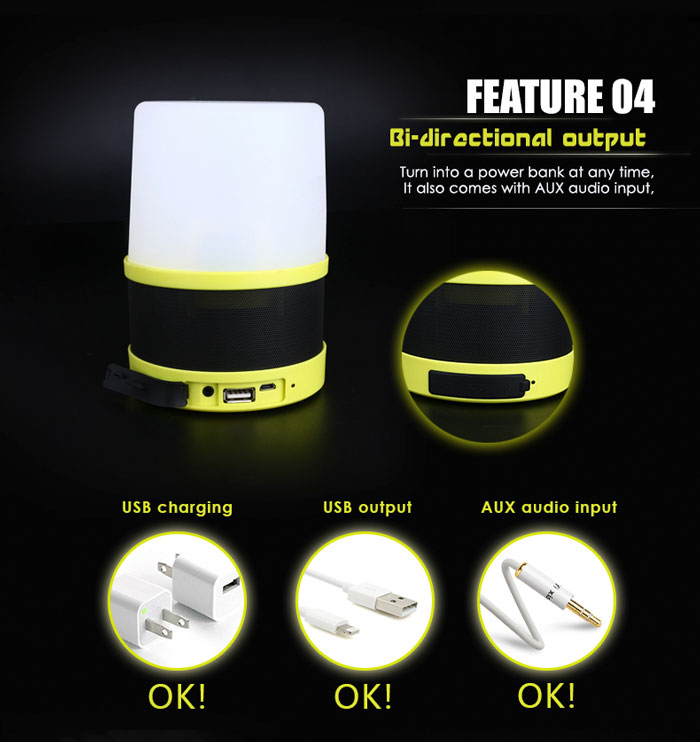 Rechargeable Audio Camp Light Multifunctional Emergency Li