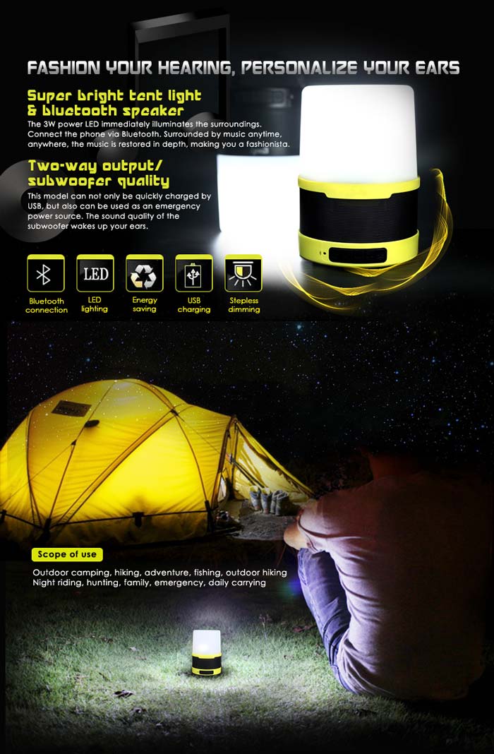 Rechargeable Audio Camp Light Multifunctional Emergency Li