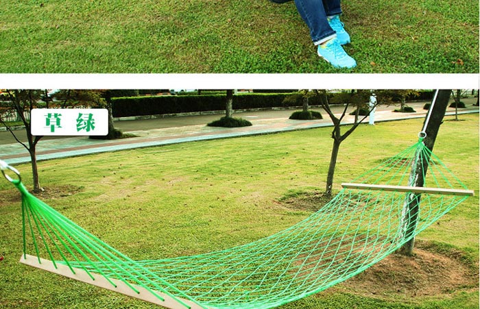 Rope Hammock With Wooden Spread Bar HM026-1