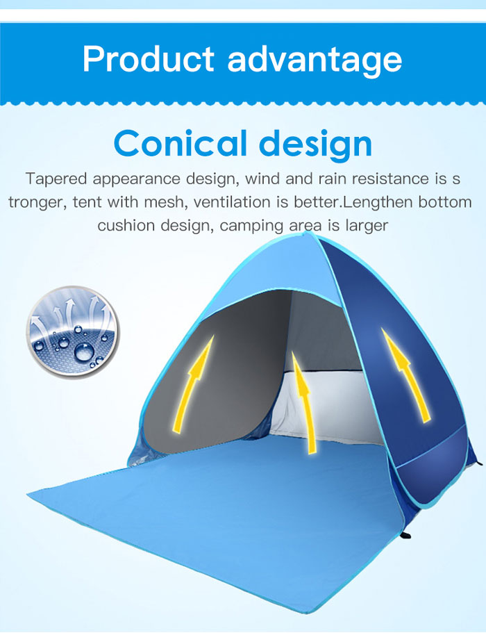 2 Seconds Automatic Speed Opening Of The Sunshade Beach Tent