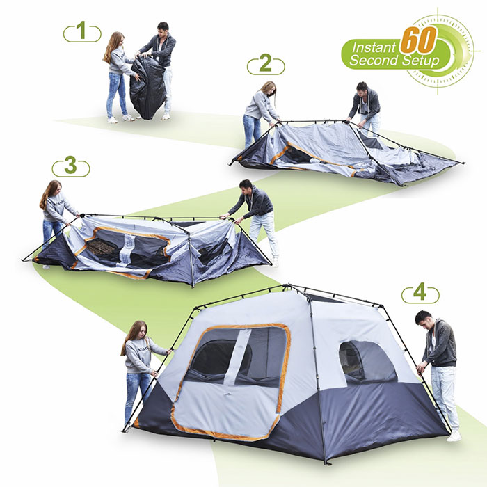 9 Person Extended Dome Glamping Rooftop Family Tent