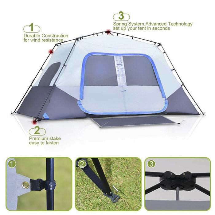 9 Person Extended Dome Glamping Rooftop Family Tent