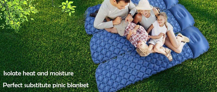 Durable Tear-resistant Sleeping Pad With Pillow Outdoor