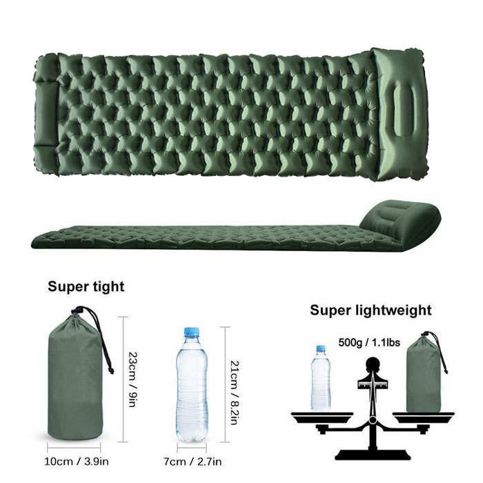 Easy Inflatable With Built-in Foot Pump Extra Thick Sleeping Pad
