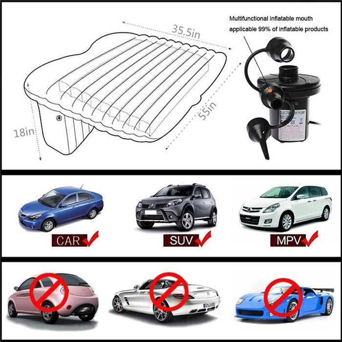 Flocking With PVC Coating Mobile Air Bed Car