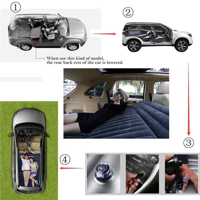 Khaki Wholesale Comfortable Inflatable Car Air Mattress