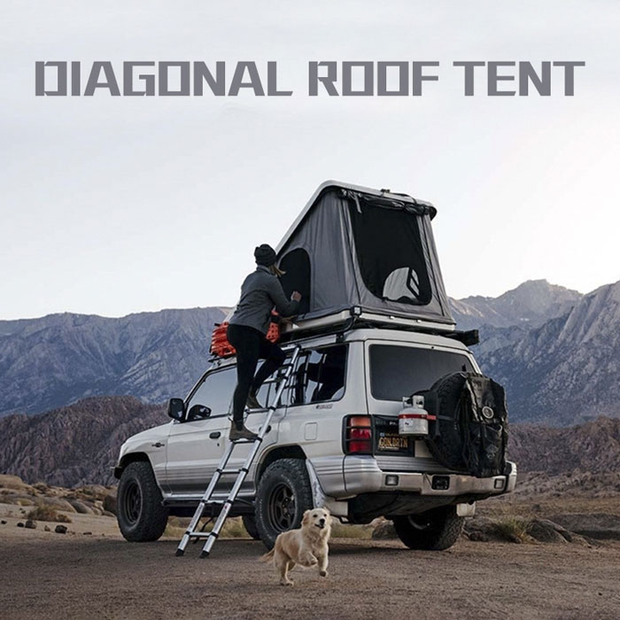 New Style Folding Abs Triangle Aluminum Hard Shell Car Roof Tent