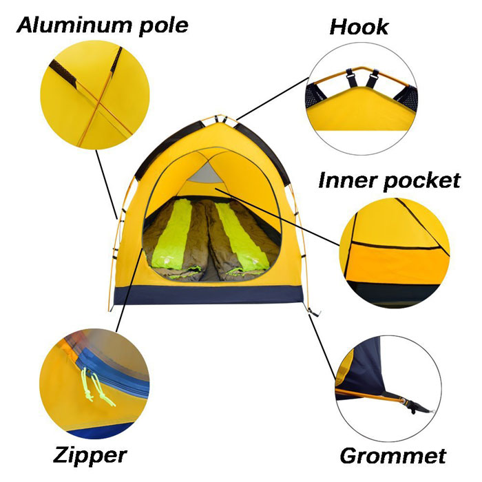 Nylon Light Camping Hiking Backpack Easy To Build Tent