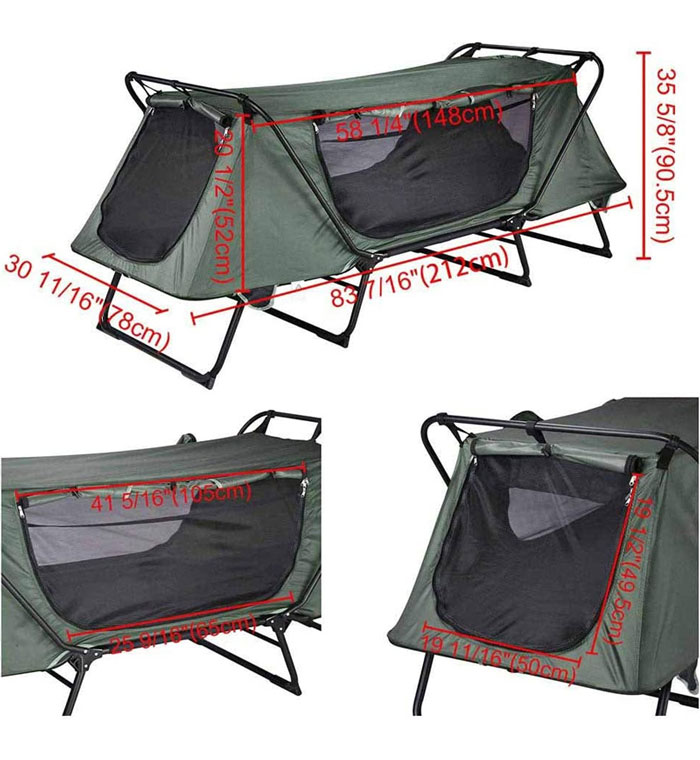  Outdoor Camping Waterproof Portable Ventilated Folding Cot Tent