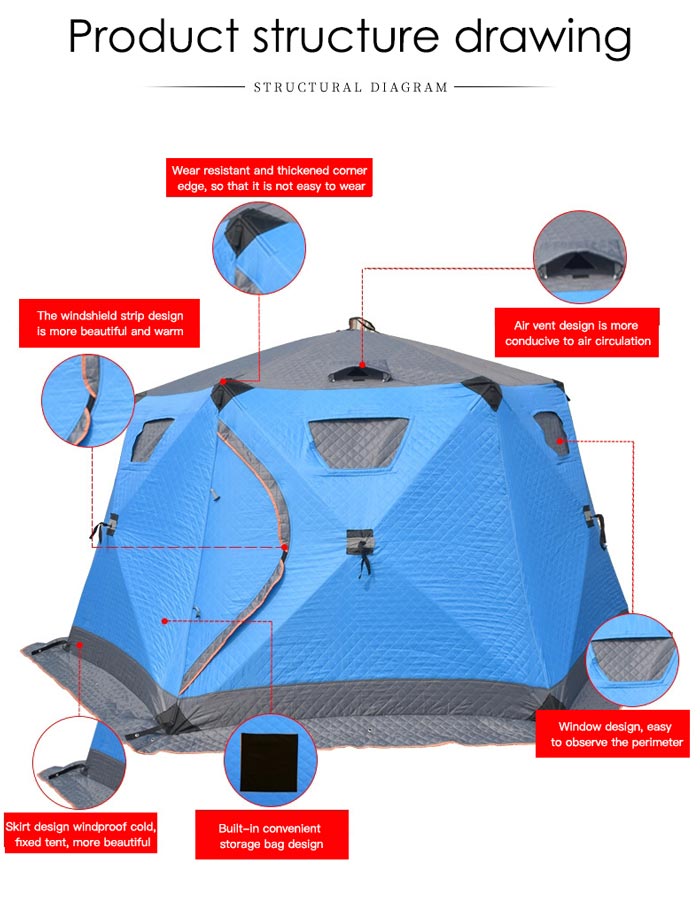 Outdoor Cold And Windproof Ice Fishing Camping Thickened Tent