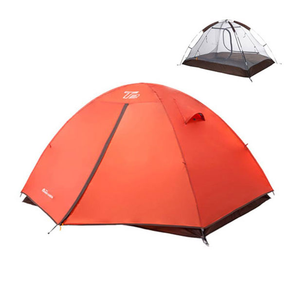 Outdoor Double Layer Light Aluminum Pole Rainproof Camping Tent