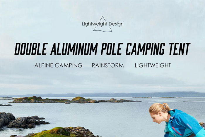 Outdoor Double Layer Light Aluminum Pole Rainproof Camping Tent