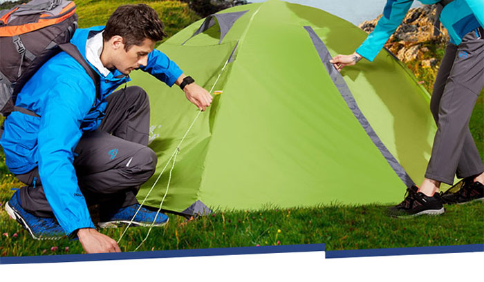 Outdoor Double Layer Light Aluminum Pole Rainproof Camping Tent