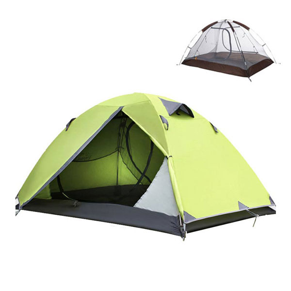 Outdoor Double Layer Light Aluminum Pole Rainproof Camping Tent
