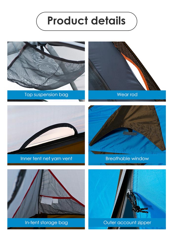 Outdoor Equipment Windproof And Rainstorm Proof Three Person Camping Tent