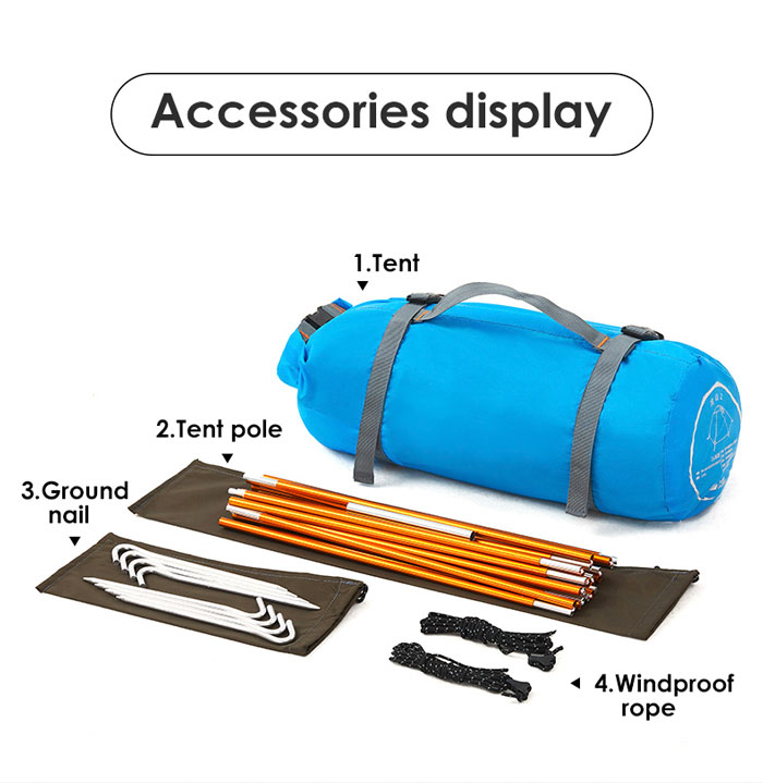 Outdoor Equipment Windproof And Rainstorm Proof Three Person Camping Tent