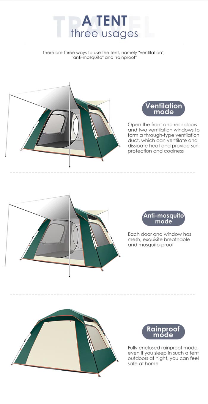 Outdoor Large-scale Windproof And Rainproof Four-person Camping Tent