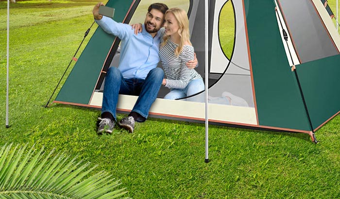 Outdoor Large-scale Windproof And Rainproof Four-person Camping Tent