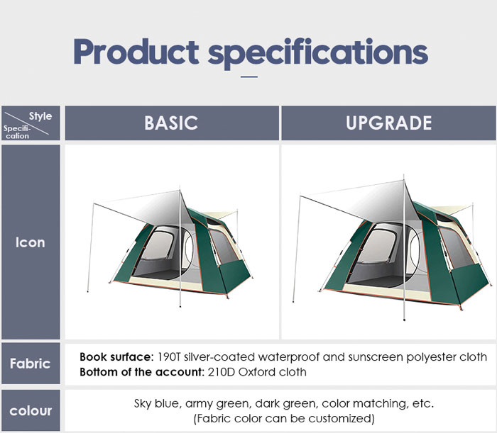 Outdoor Large-scale Windproof And Rainproof Four-person Camping Tent