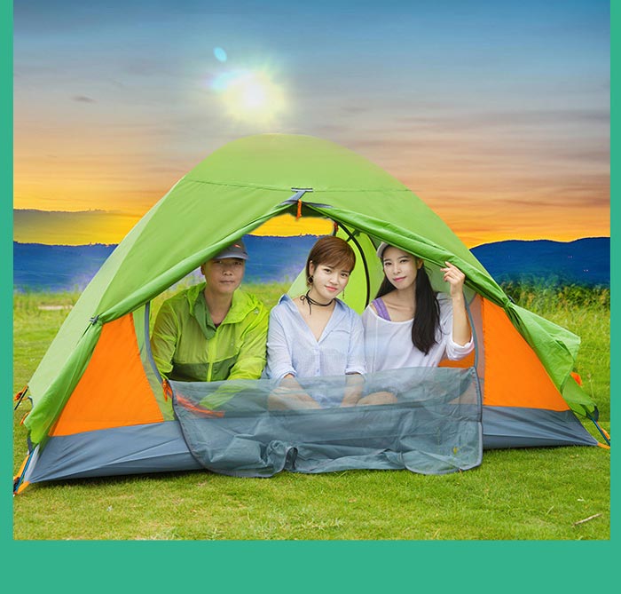 Outdoor Multi Person Double-layer Camping Windproof Tent