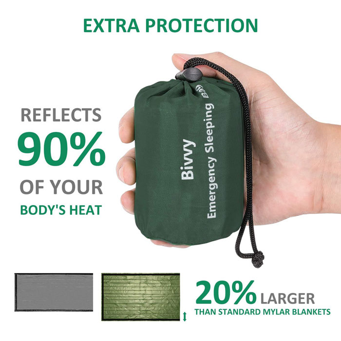 Outdoor Waterproof Ultralight Bivvy Sack Thermal Mylor Emergency Bivy Sack Sleeping Bag