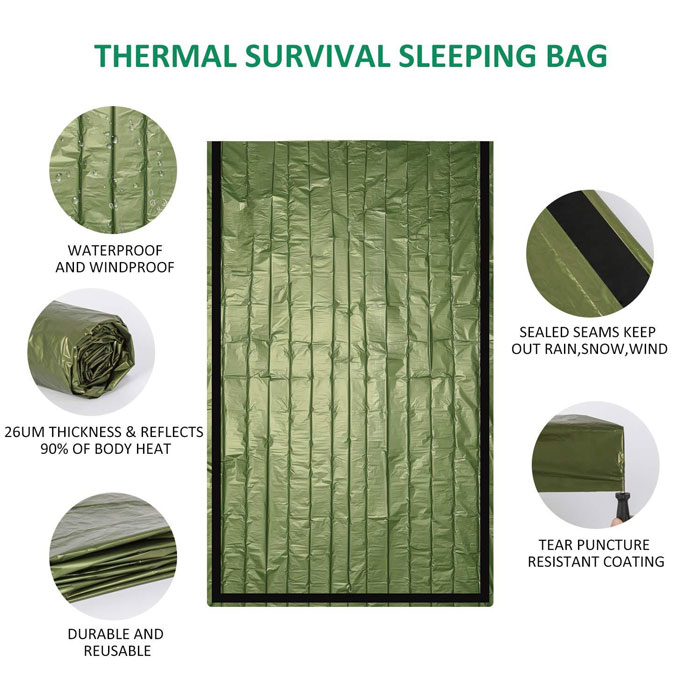 Outdoor Waterproof Ultralight Bivvy Sack Thermal Mylor Emergency Bivy Sack Sleeping Bag