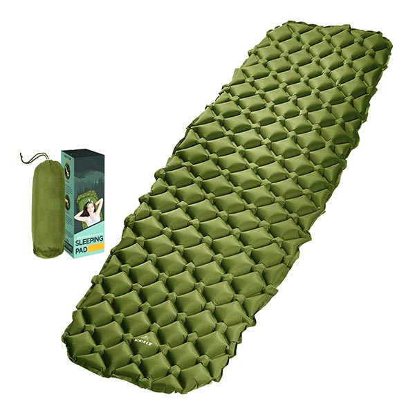 Ultralight Air Sleeping Pad - Inflatable Camping Mat For Backpacking Traveling And Hiking Compact Backpacking Air Mattress