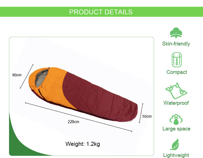 Universal Silk-like Filling Compact Mountain Mummy Winter Sleeping Bag