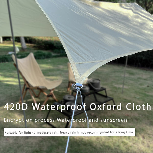 Heavy Duty Waterproof Oxford Rain Tarp Windproof Sun Shade Shelter For Backpacking Camping Travel