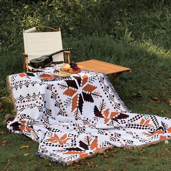 Throw Sofa Towel Blanket Pattern Polyester Cotton Blanket Camping Picnic Blanket