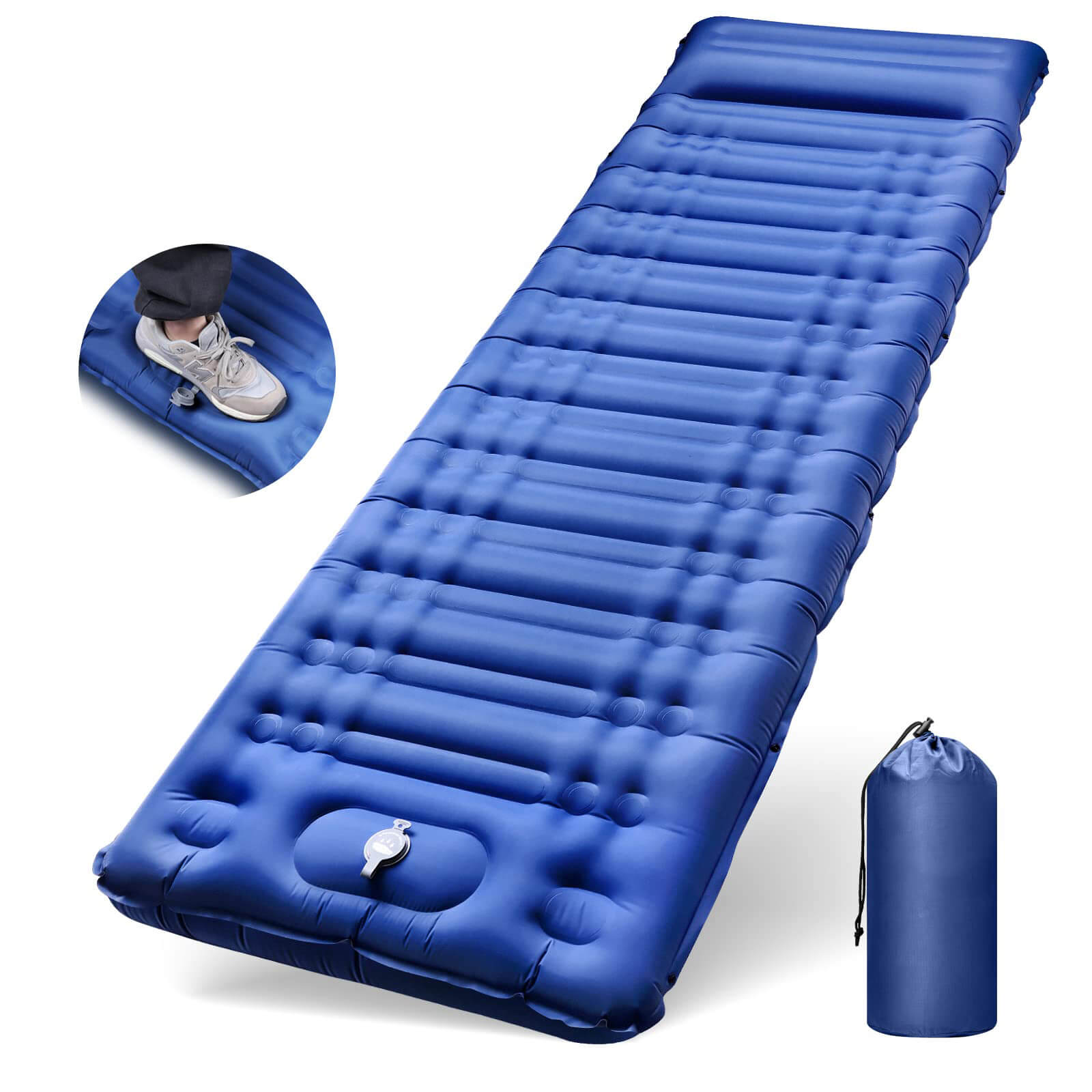 Inflatable Sleeping Mat with Pillow Built-in Pump